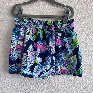 Lilly Pulitzer Girls Karla Skort Bright Navy Blue Skirt Shorts Size Medium 6-7